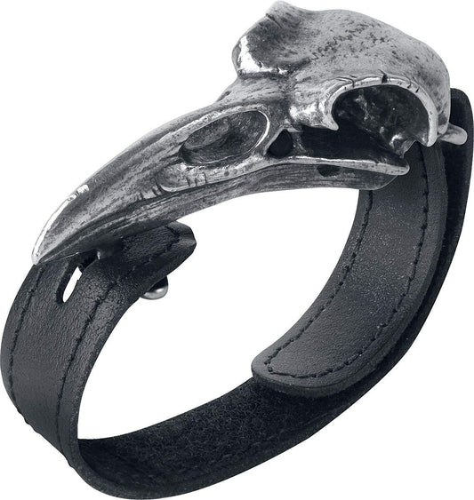 Alchemy Gothic Rabenschädel Raven Skull Wrist Strap Bracelet