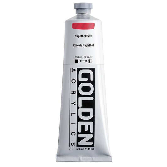 Heavy Body Acrylics by GOLDEN, Naphthol Pink, 5 fl. oz. Tube, Professional Acrylic Paint, Opaque