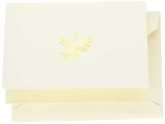 Crane & Co. Hand Engraved Ginkgo Leaf Note (RF1413)