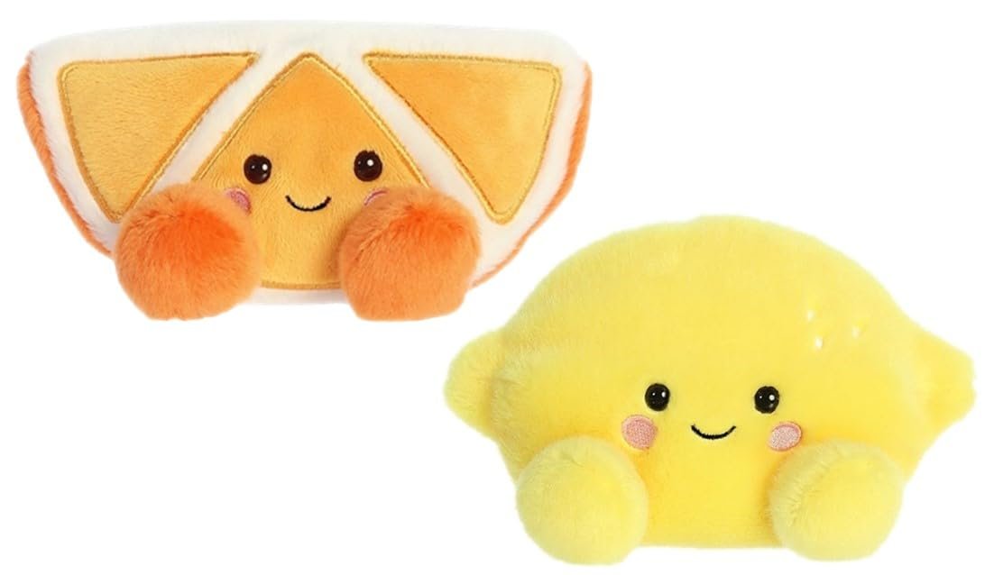 Aurora Adorable Palm Pals Set of Two - Yuzu Lemon & Tucker Mandarin - Pocket Sized Fun!
