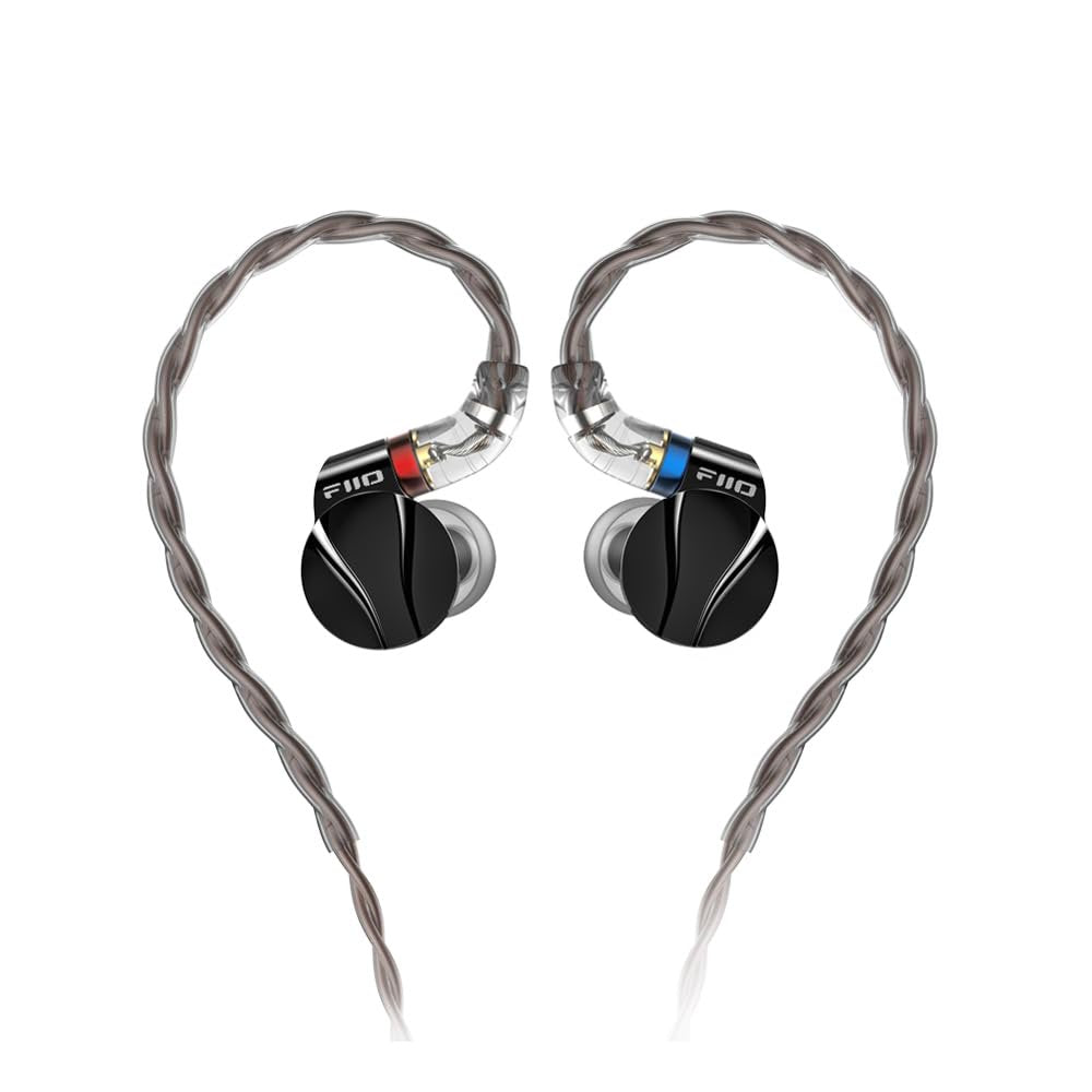 FiiO FD15 13.8mm Magnalium DLC HiFi Dynamic Driver in-Ear Earphone with Stainless Steel Shell, Detachable MMCX Cable (Black)