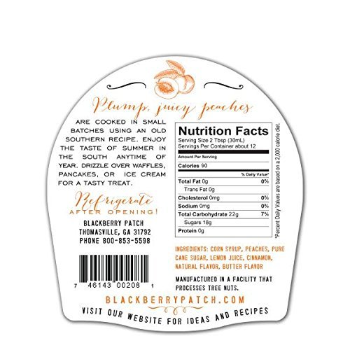 Blackberry Patch Peach Cobbler Syrup Syrups All Natural Handmade In Small Batches | For breakfast pancakes and waffles or drizzled over fresh fruit 12 fl oz (Peach Cobbler, 12 Ounce)