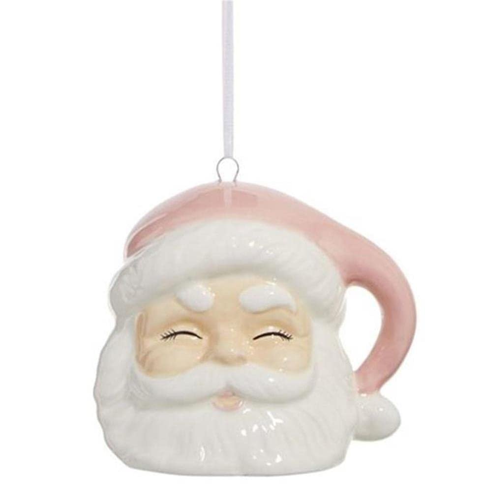 RAZ Imports Pink Santa Ornament, 3.5 inches