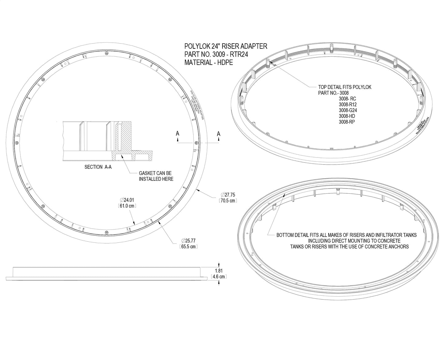 Polylok 24" Riser-To-Riser Adapter Ring