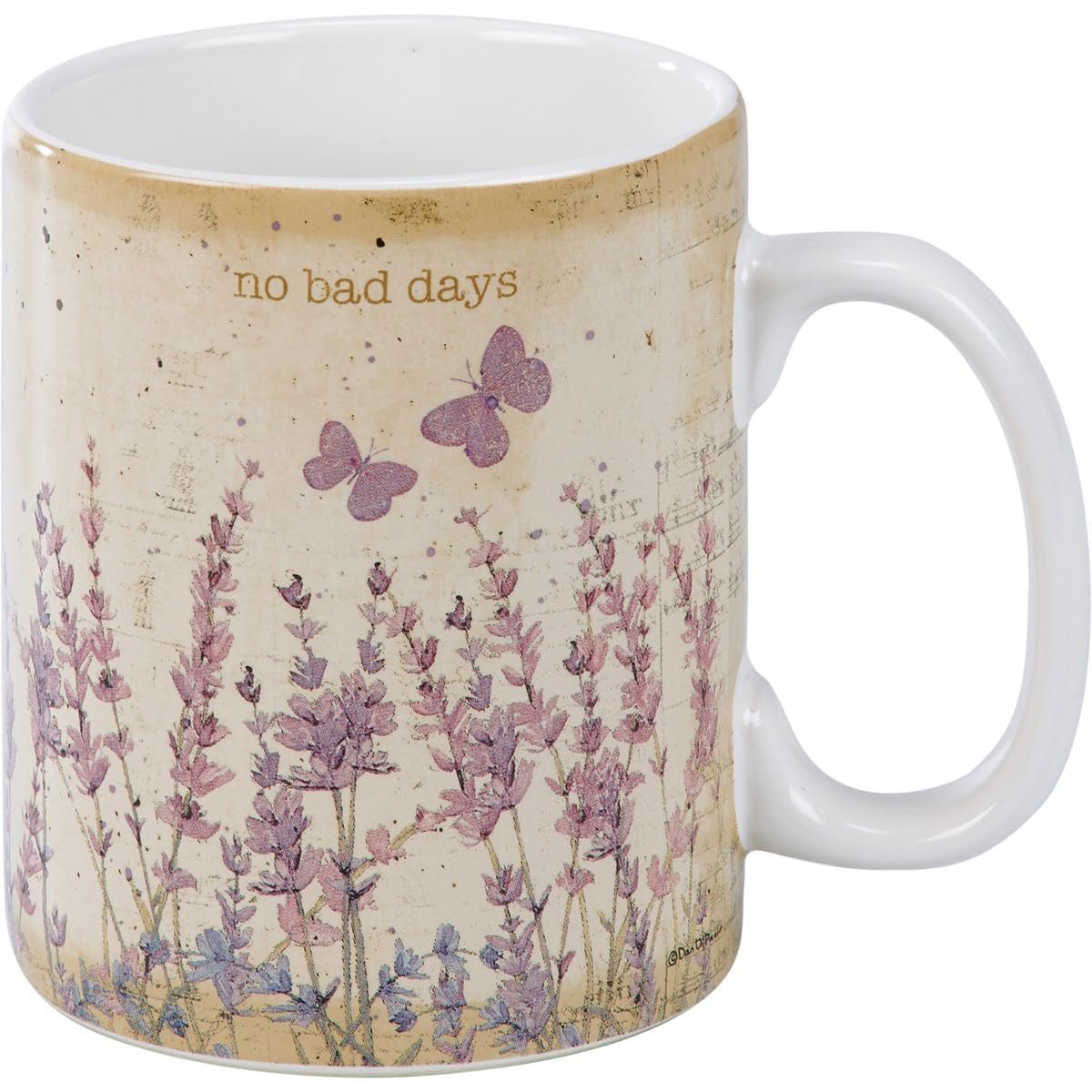 Primitives by Kathy No Bad Days Mug with Handle, Ceramic Cup with Handle Coffee, Stoneware Mug, Light Weight, Rustic Durable, 1.3 Pounds Capacity,1 Count