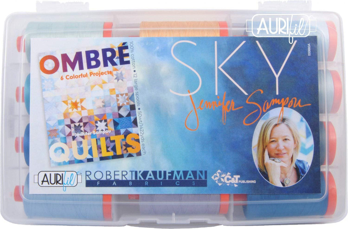 Aurifil USA Jennifer Sampou Sky Collection 50wt 12 Large Spools Thread, Mulitple