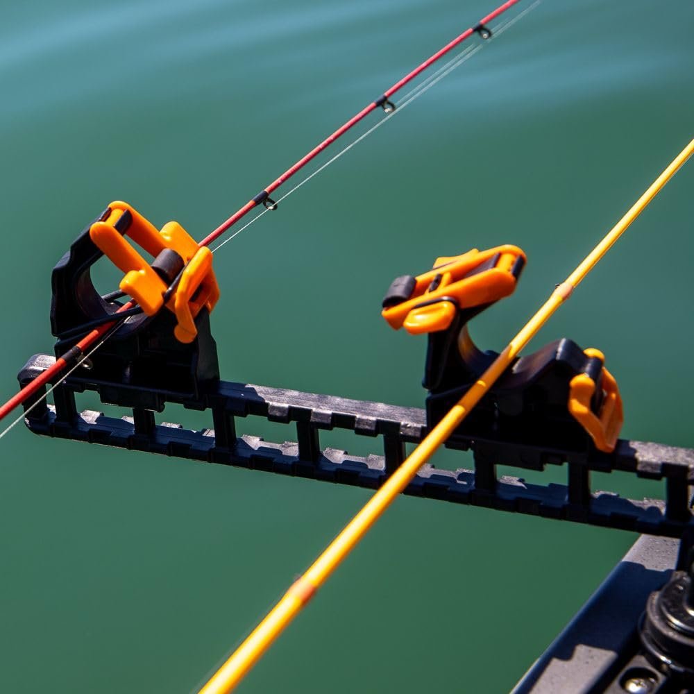 YakAttack SideStage Pro Rod Rack - Set of 2 with Style Options | Horizontal Fishing Rod Holder & Stager | Includes ClickTrac Rails & FlipGrips | Made in USA