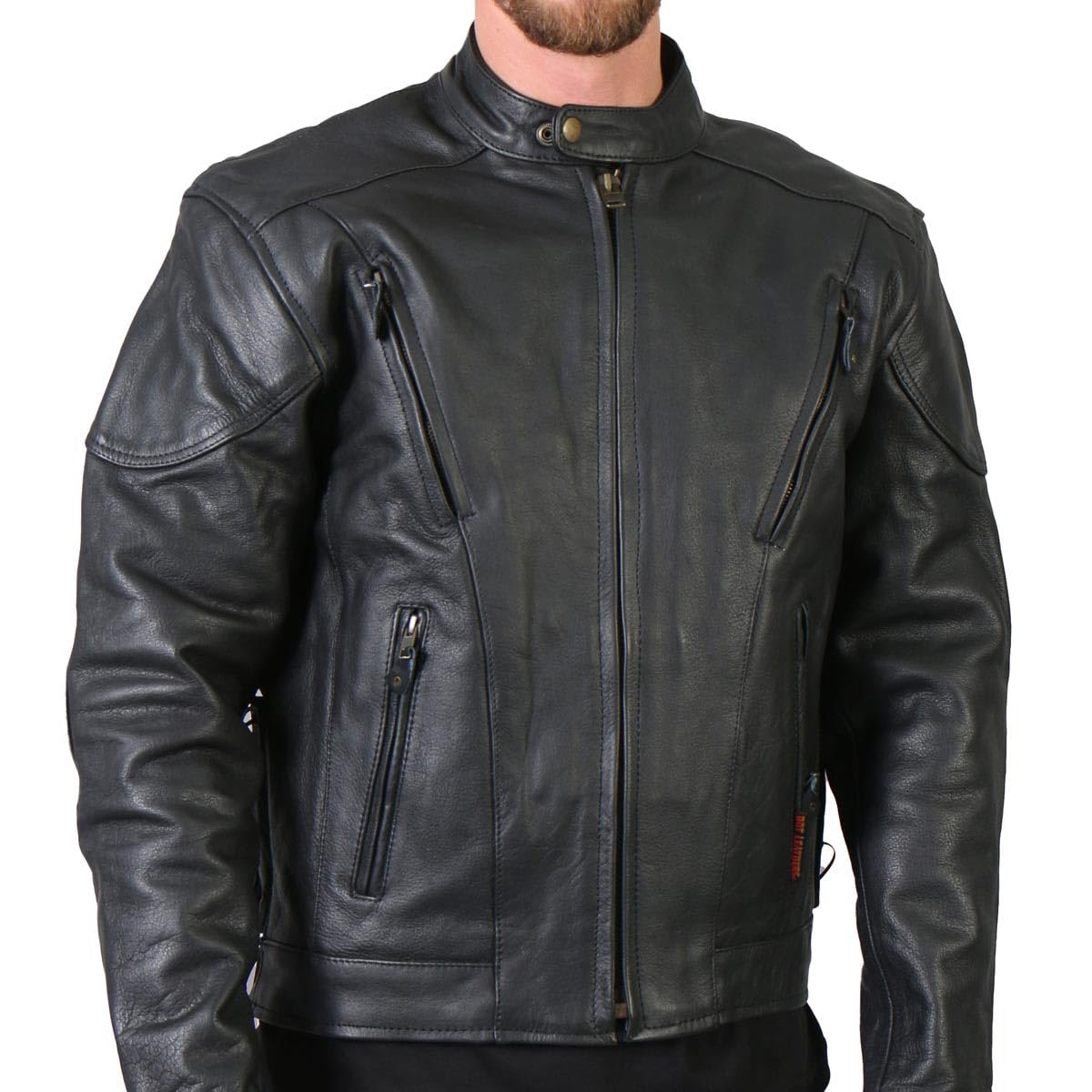 Hot Leathers Black Motorcycle Jacket