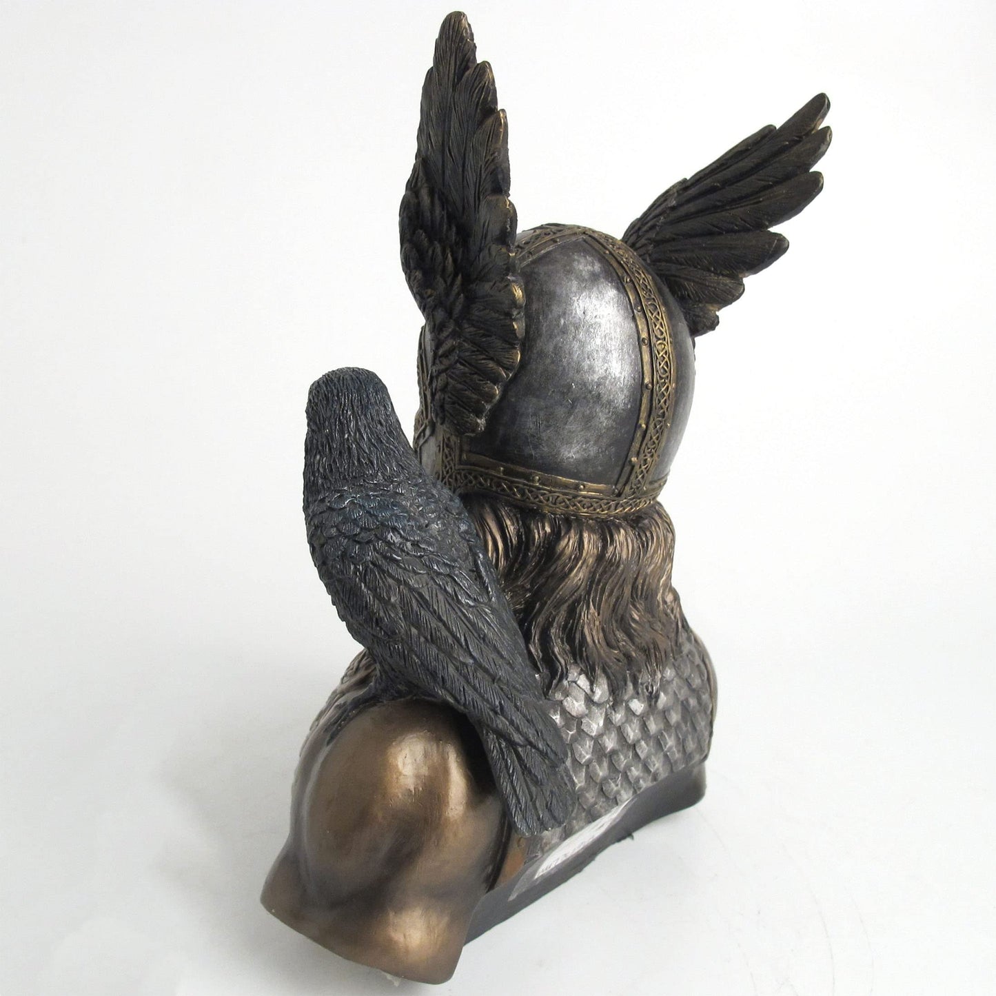 Veronese Design Norse God Odin and His Raven Hand Painted Resin Sculpture Statue