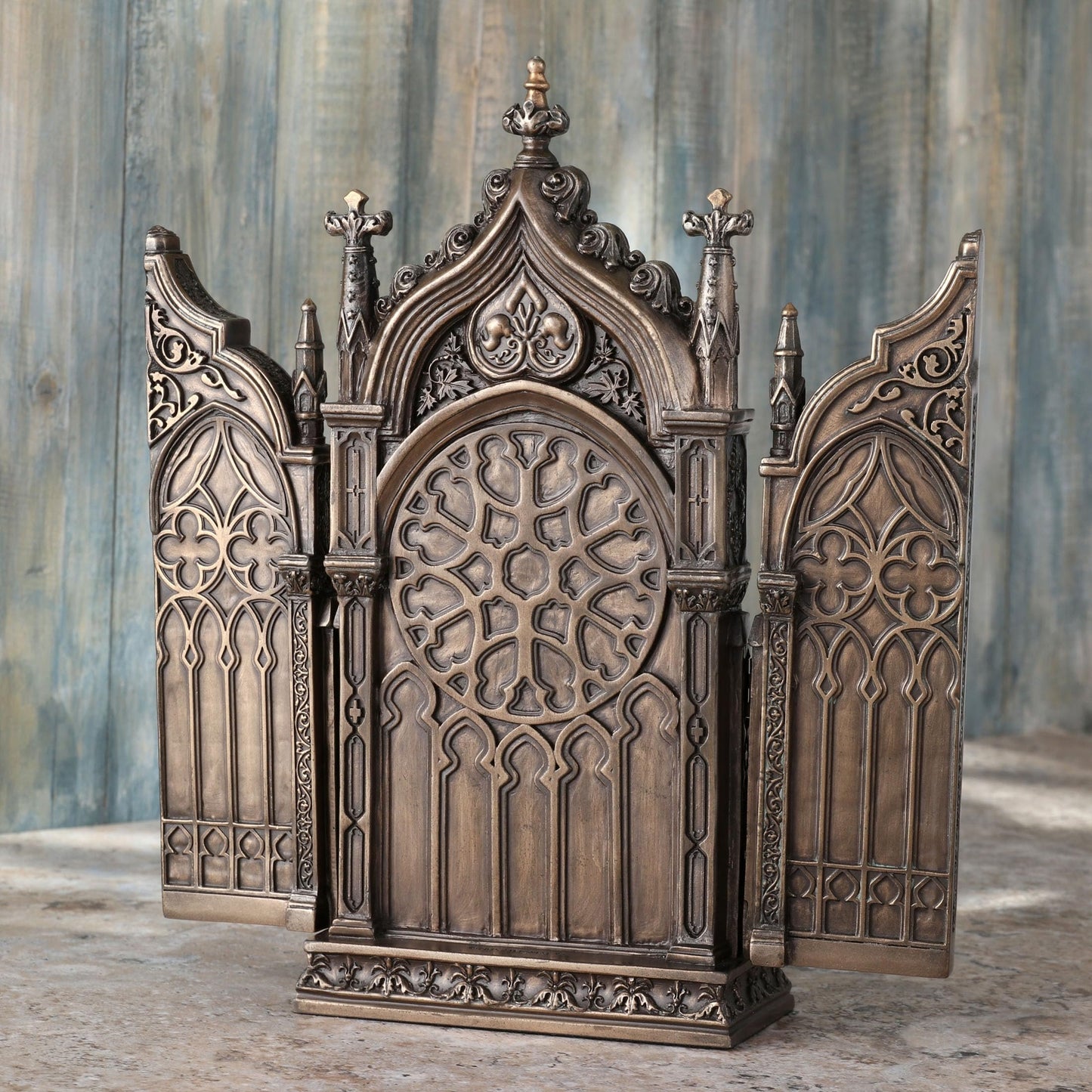 Nativity In Cathedral Triptych Statue Sculpture