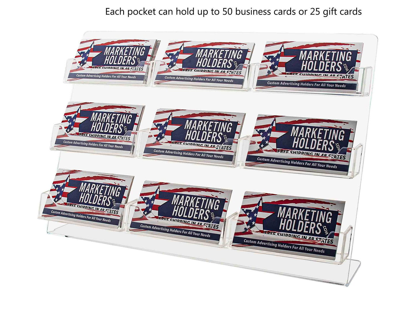 Marketing Holders Multi Pocket Business Card Display for Office Retail Desk Counter Stand