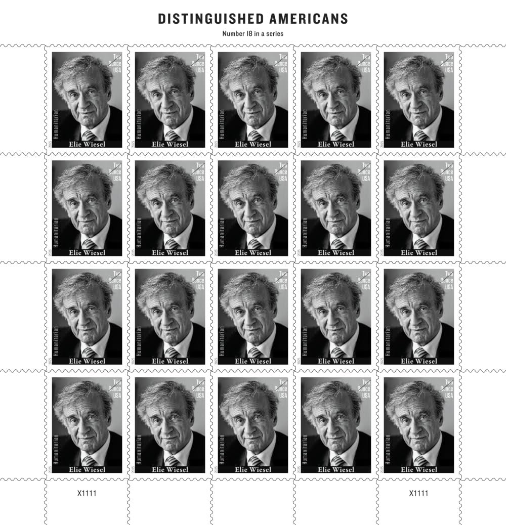 Elie Wiesel 2025 Two Ounce Rate (Sheet of 20) Non-denominated Mail-Use Forever Postage Stamps