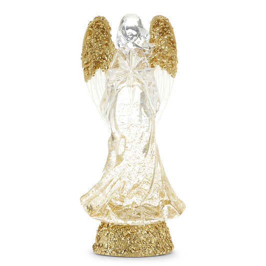 Raz Imports Holiday Water Lanterns 2023 13" Lighted Angel with Gold Swirling Glitter
