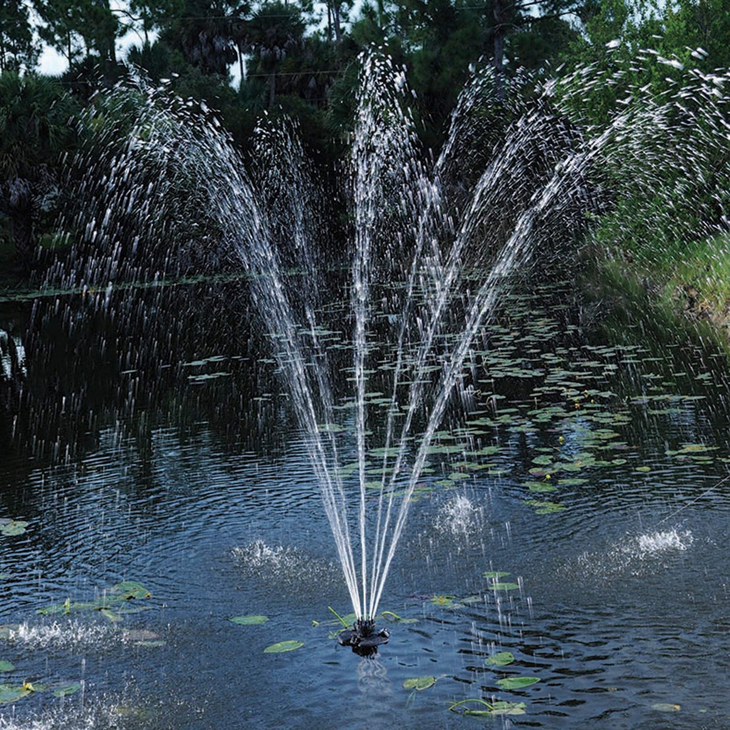 OASE 45383 1/4 Hp Floating Fountain with Lights, Black