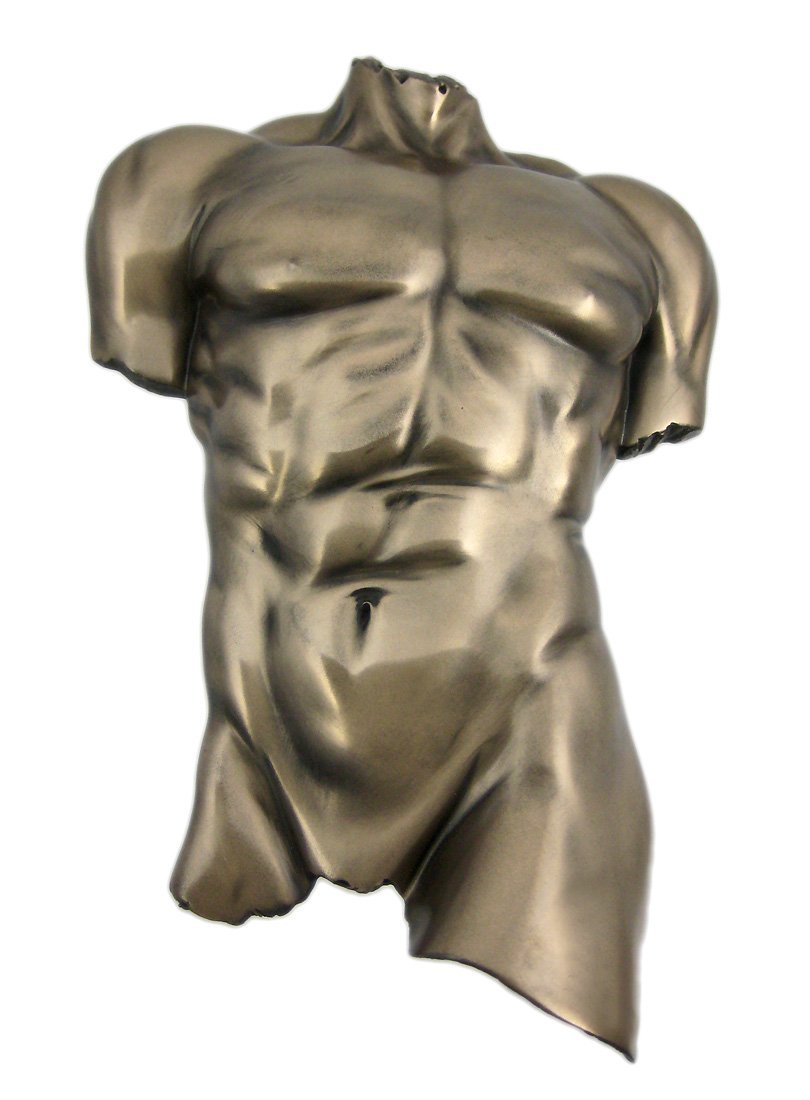 Veronese Bronze Finish Nude Male Torso Wall Hanging Figure Anatomy