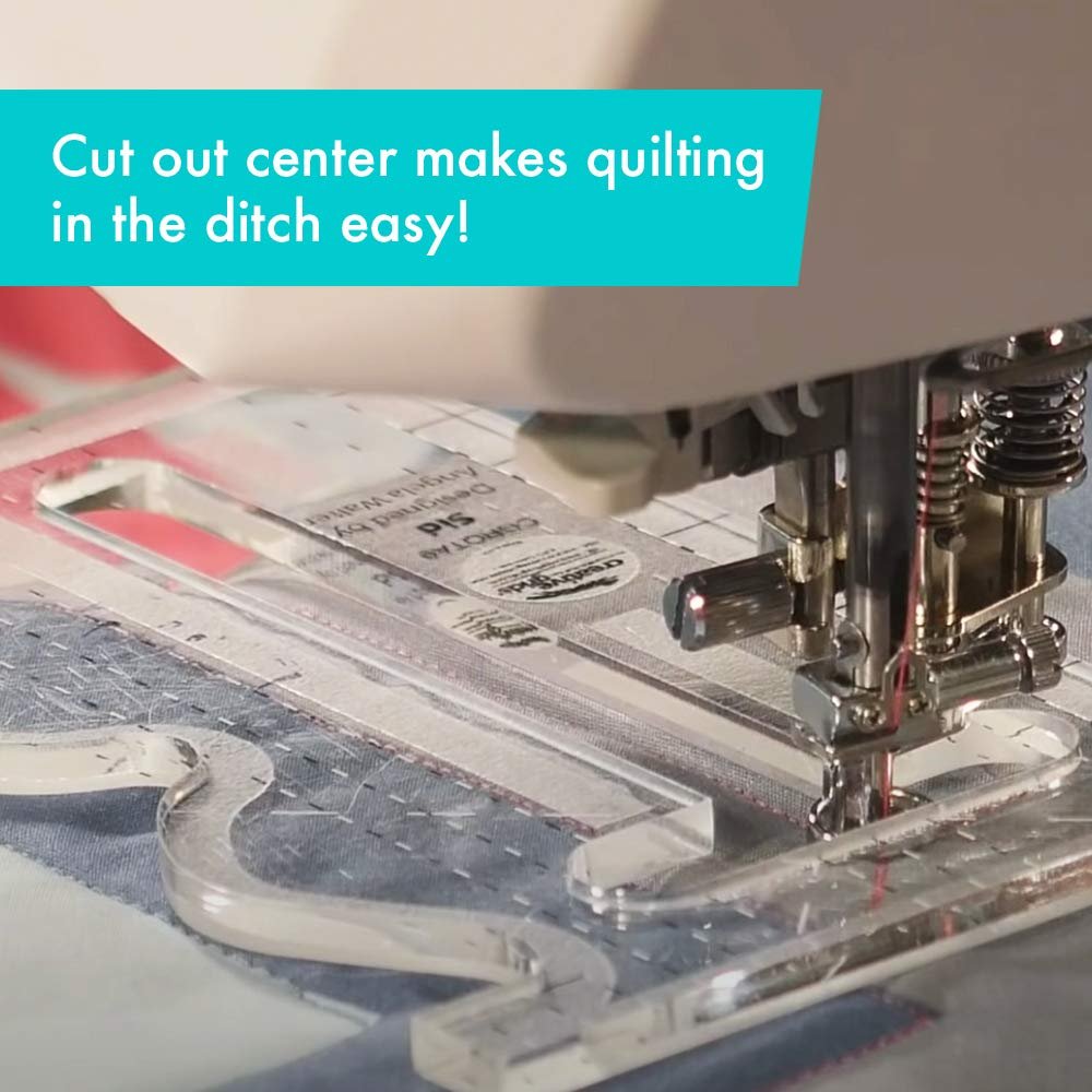 Creative Grids Machine Quilting Tool - Sid - CGRQTA9 - Made in USA, Non-Slip Grip Acrylic Quilting & Sewing Template Ruler for Free-Motion Quilt Patchwork Design on Domestic Sewing & Longarm Machines