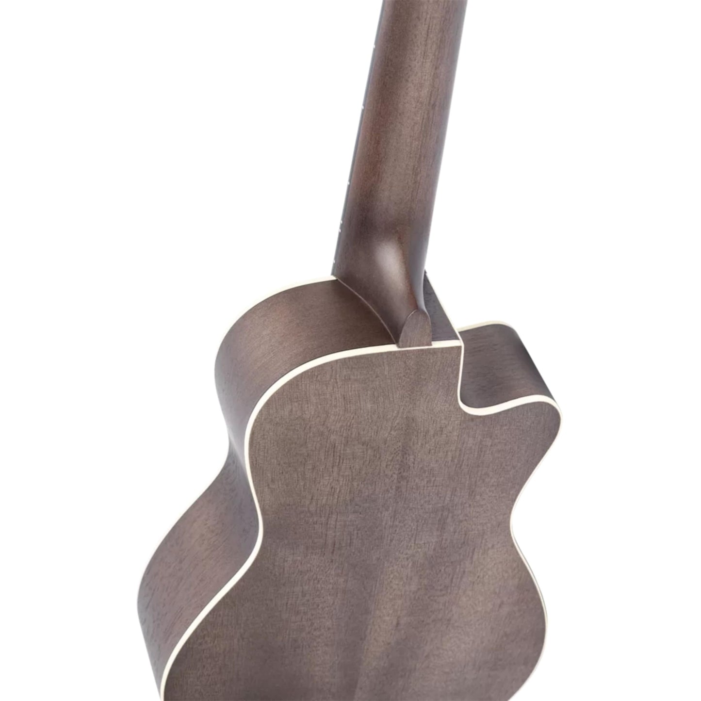 Ortega Guitars, 4-String Earth Series Concert Left-Handed Acoustic/Electric Ukulele, Transparent Black, (RUCOAL-CE-L)