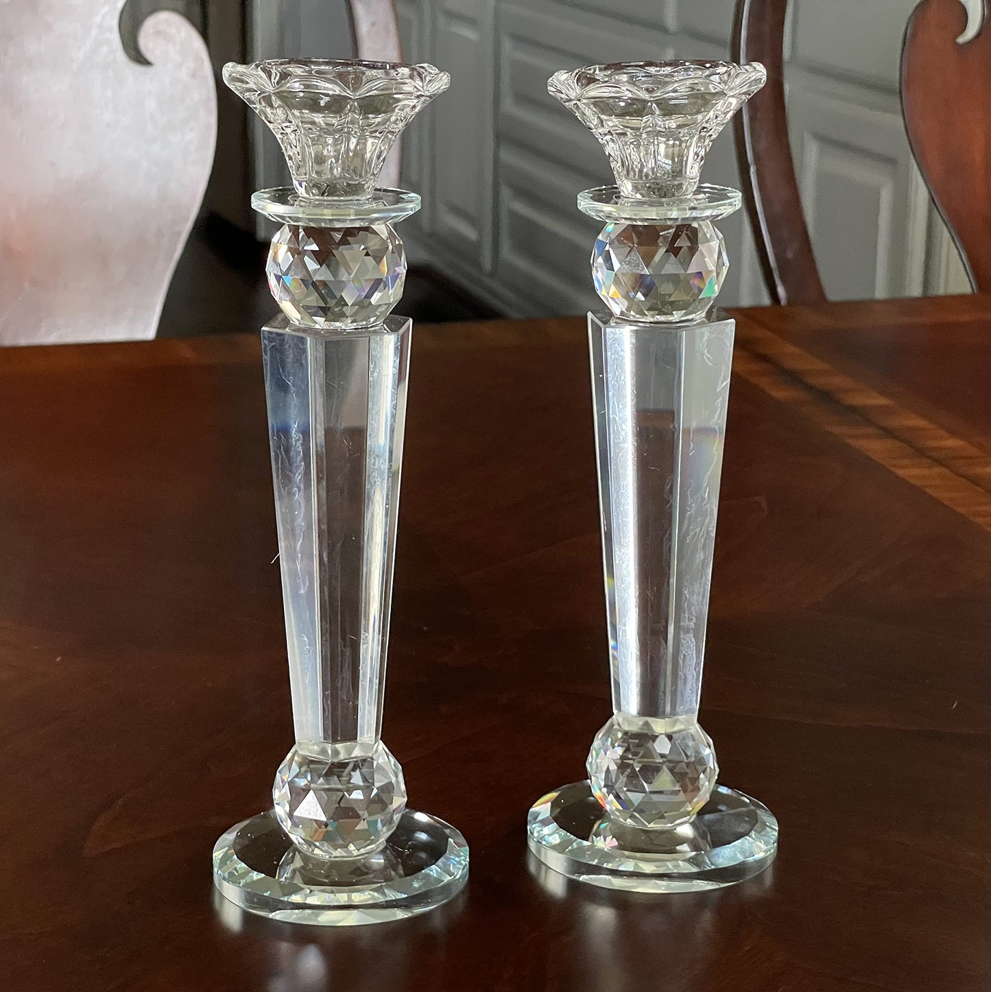 Allgala Single Crystal Glass Candlesticks