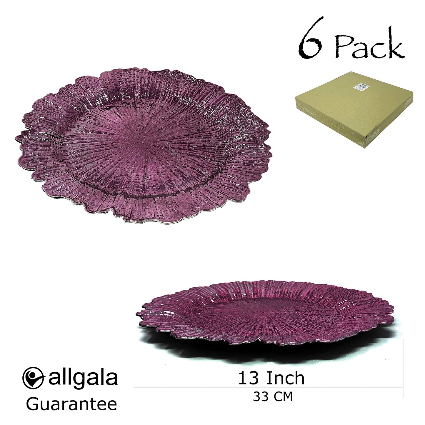 allgala Heavy Quality Round Charger Plates - Elegant Gold Chargers for Dinner Plates