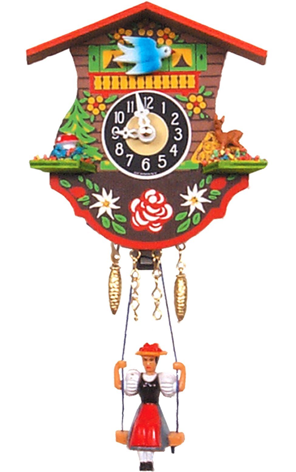 Alexander Taron Importer 110SQ Engstler Battery-Operated Clock-Mini Size H x 4.25" W x 2.5" D, White