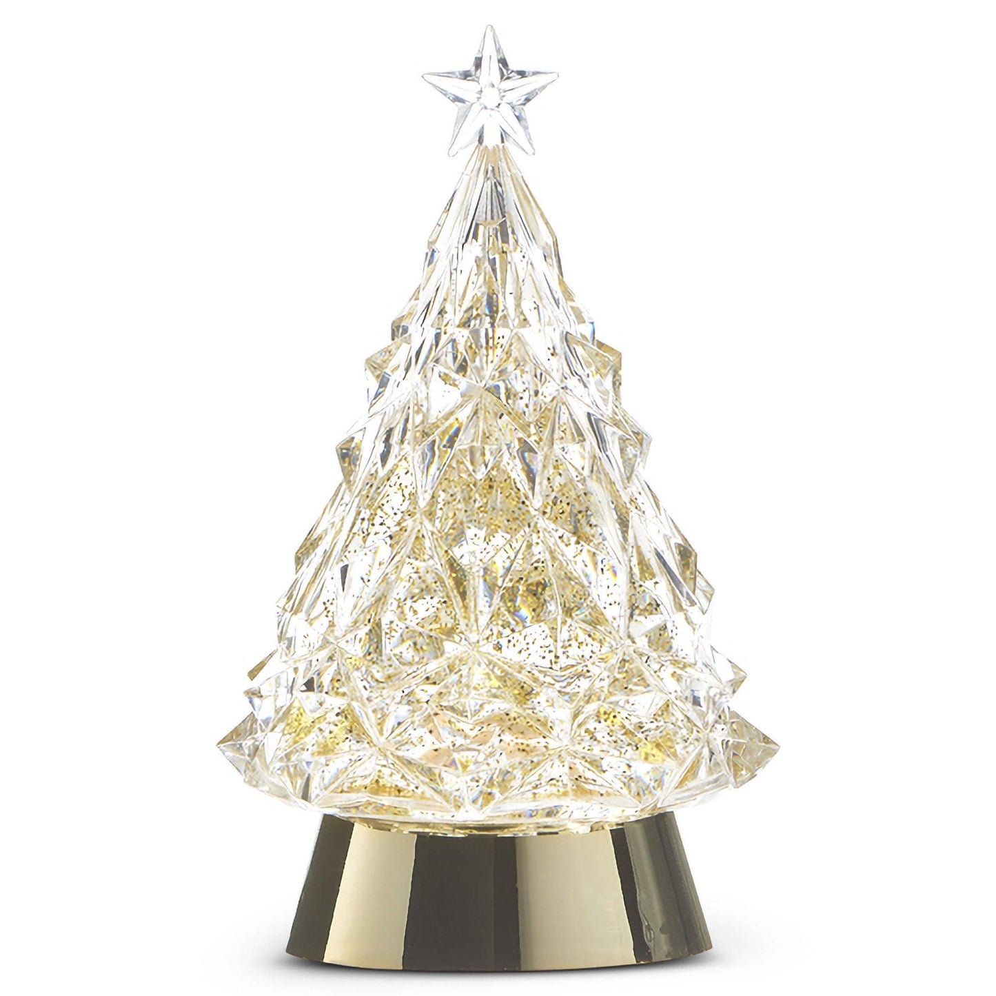 RAZ Imports Lighted Tree with Gold Swirling Glitter, 8.5 inches