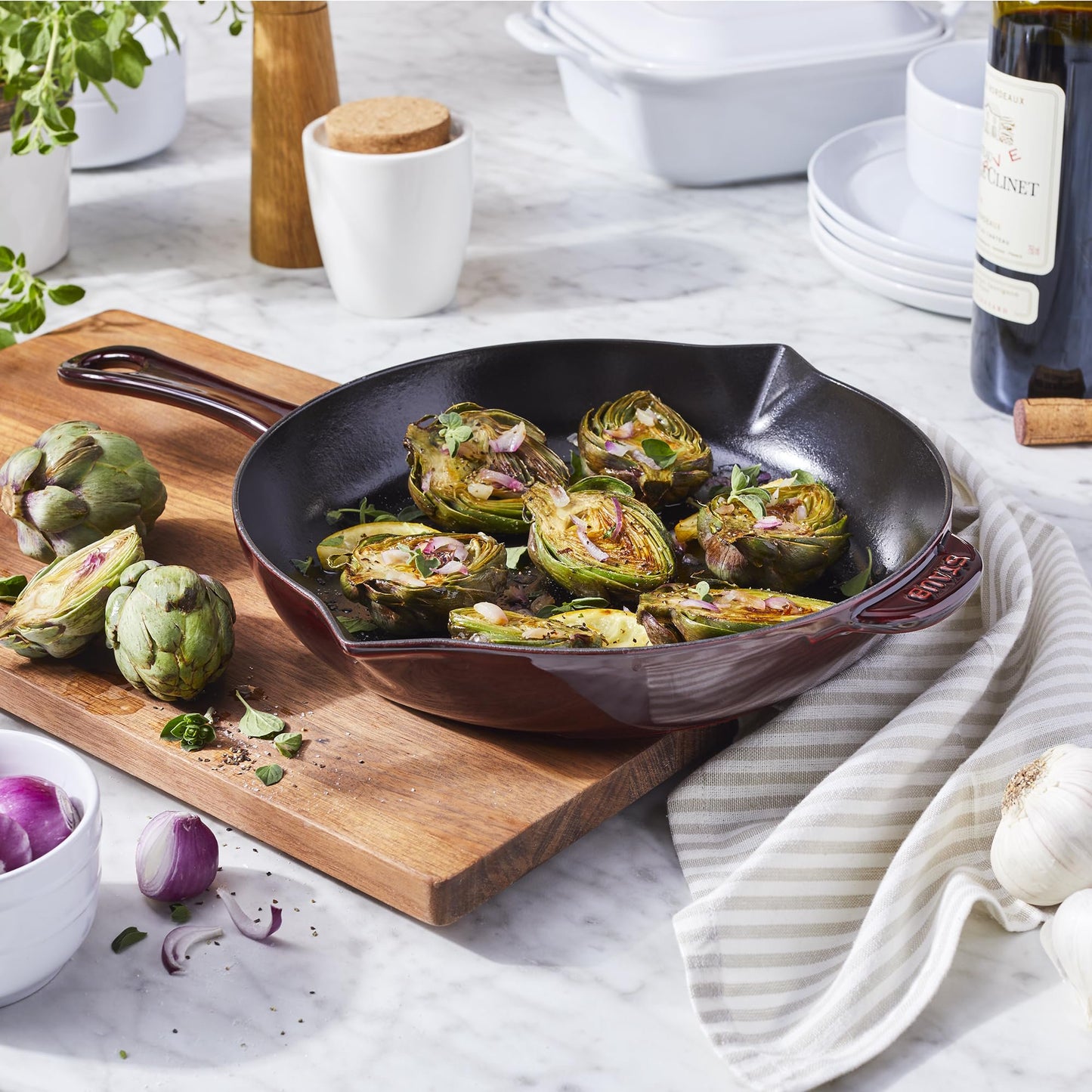 Staub Cast Iron 12-inch Fry Pan - Grenadine, Made in France
