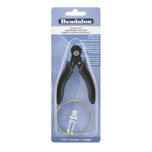 Beadalon Memory Wire Kit for Bracelet Making -Silver Plated, Gold Color, Stainless Steel Colors, Pre-Formed Coiled for Jewelry Making with Finishing End Caps and Wire Cutter