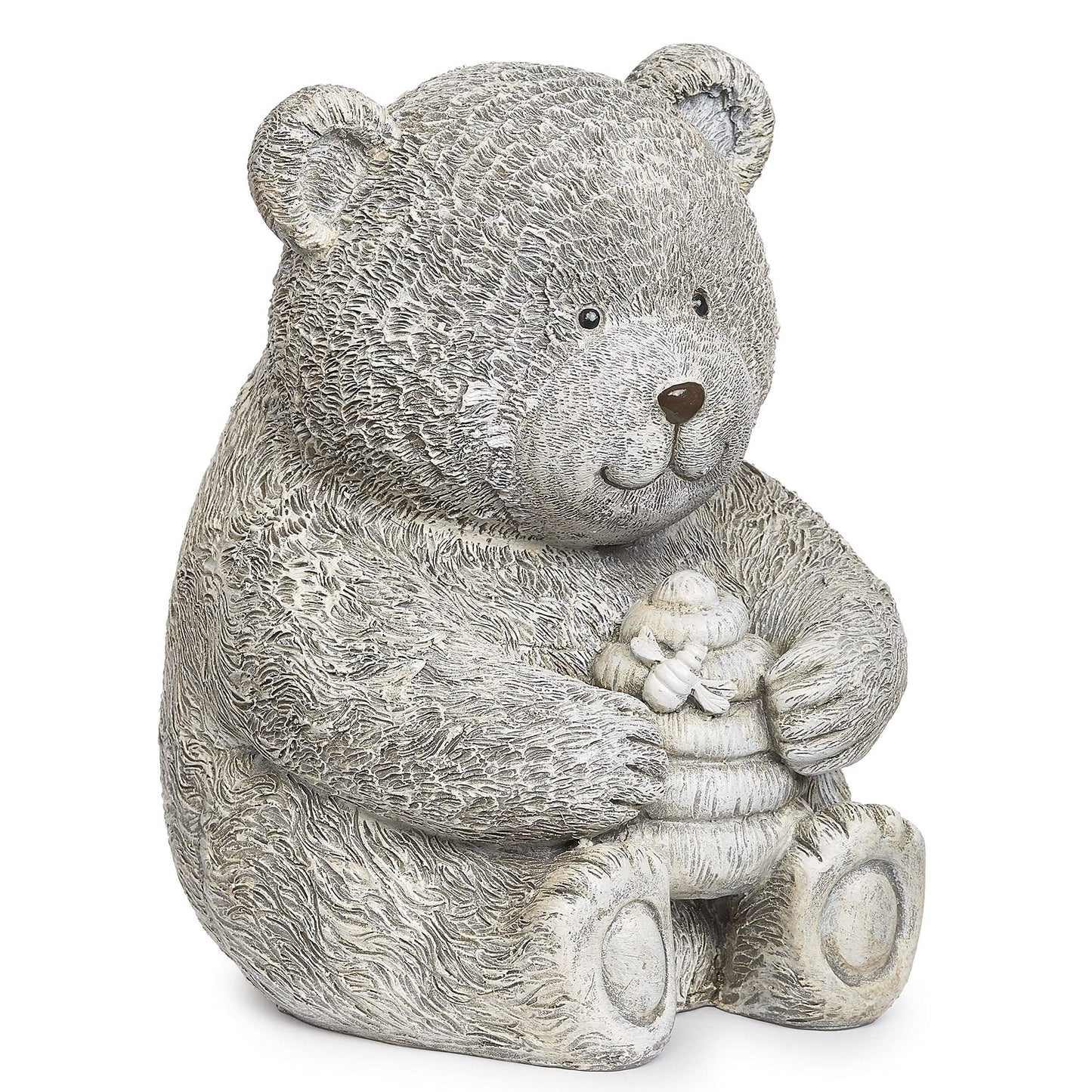 Roman Garden - Bear with Honey Statue, 7.75" H, Pudgy Pals Collection, Resin and Dolomite, Decorative, Garden Gift, Home Outdoor Decor, Durable, Long Lasting