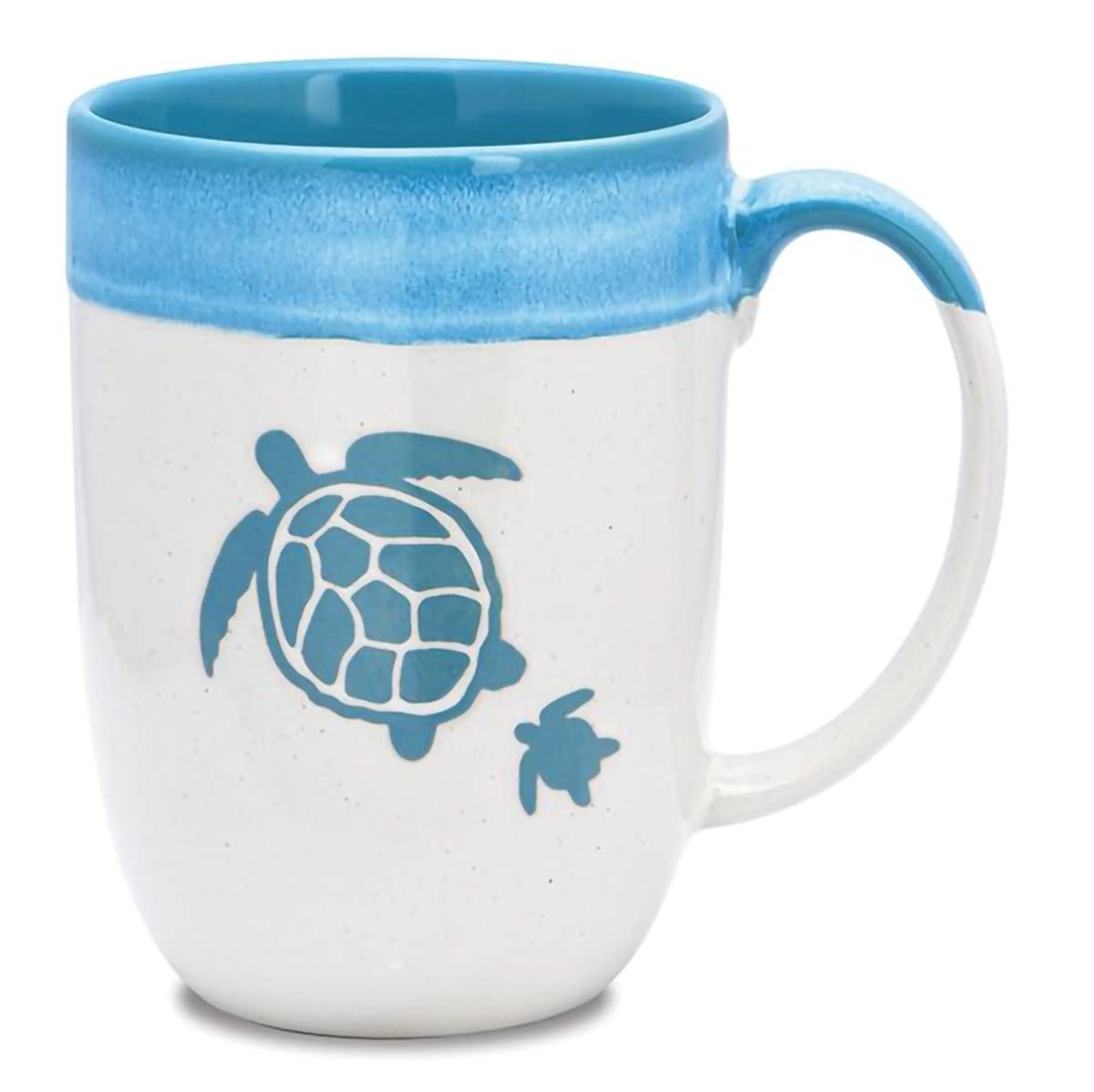 Cape Shore Decorative Dipped Coffee Tea Mug Cup, Turtle, Gifts for Birthday Christmas, 16 Oz, Blue