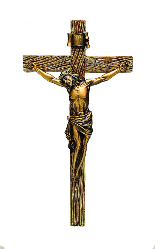 Roman 20" Crucifix in Antique Gold