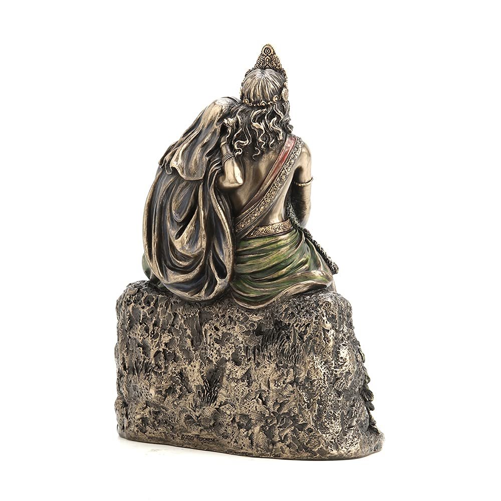 Veronese Design 6 3/4" Tall Radha Leaning On Krisna Cold Cast Bronzed Resin Sculpture Hindu God Figurine