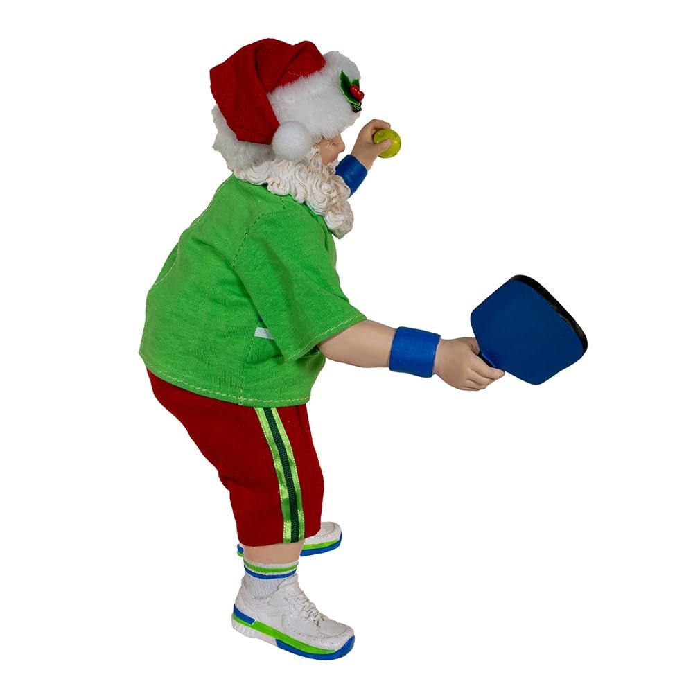 Kurt Adler 10-inch Fabrich‚? Santa Playing Pickleball