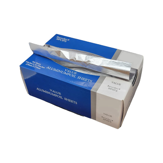 Foil Sheets, Aluminum Foil, Pop Up Dispenser for Food Safe, Hair Color Application and Highlighting 9” W x 10.75” L, 500 Count