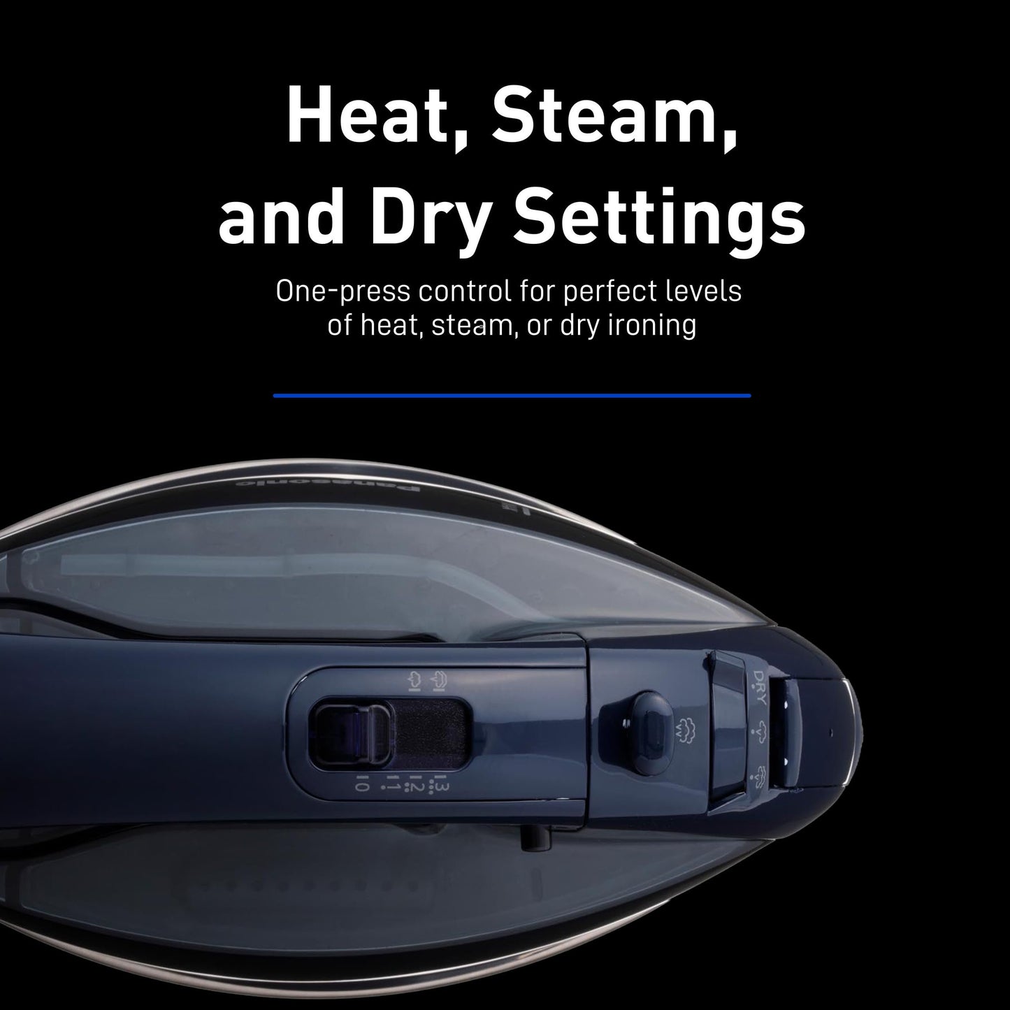 Panasonic Cordless Steam/Dry Iron, 1500W Wide Stainless Steel Plate