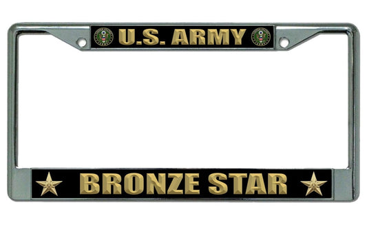 U.S. Army Bronze Star Chrome License Plate Frame