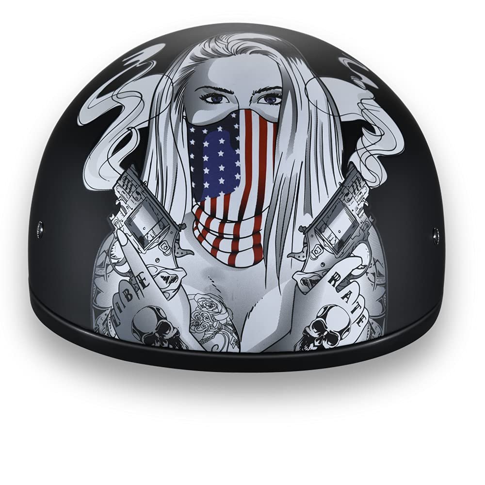 Daytona Helmets Half Skull Cap Motorcycle Helmet – DOT Approved [Graphics]…