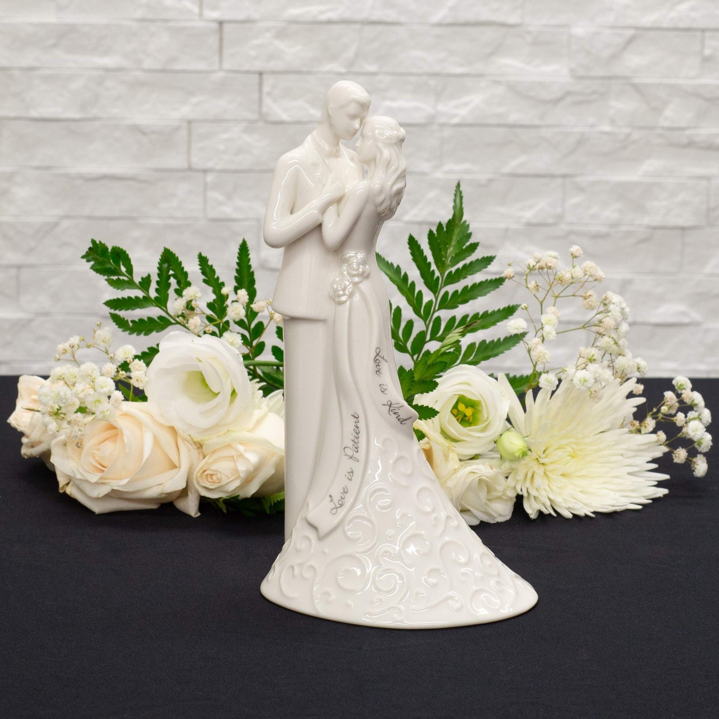 Roman 13226 Wedding Anniversary Cake Topper, 8.5-inch Height, White