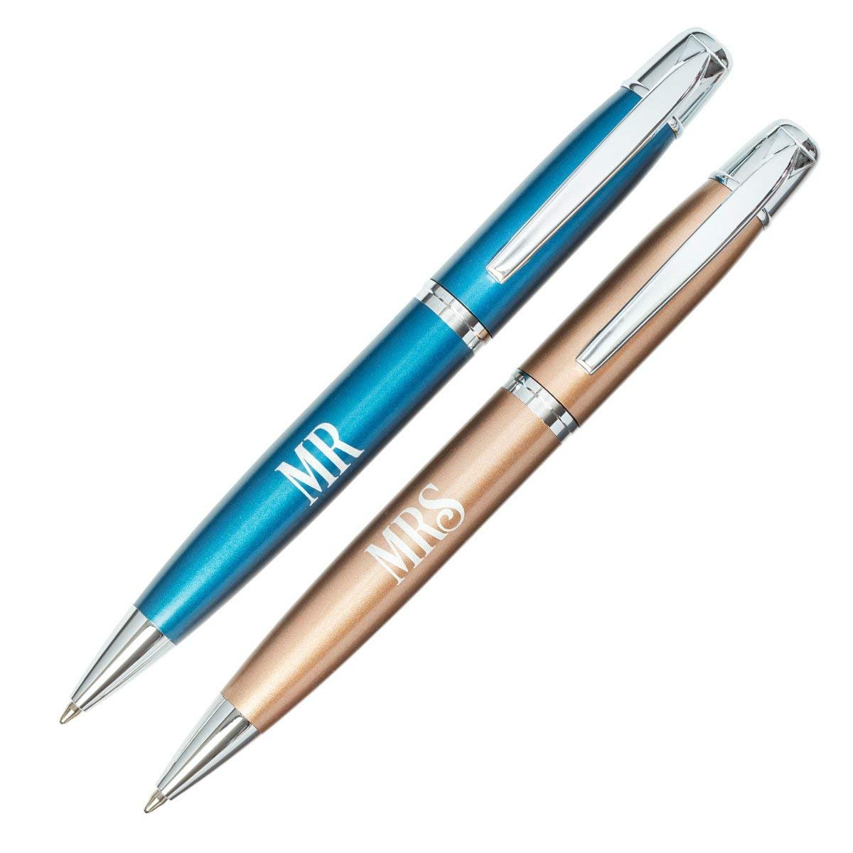 Christian Art Gifts - Mr. and Mrs. Ballpoint Pen Set for Couples | Matching His and Hers Scripture Pens with 1 Peter, 1 Corinthians Bible Verse | Black Ink