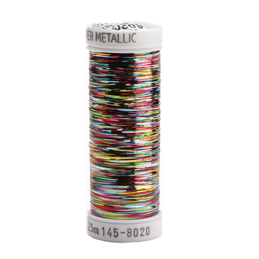 Sulky Of America 215d 40wt Sliver Metallic Nylon/Polyester Thread, 250 yd, Multicolor Vibrant