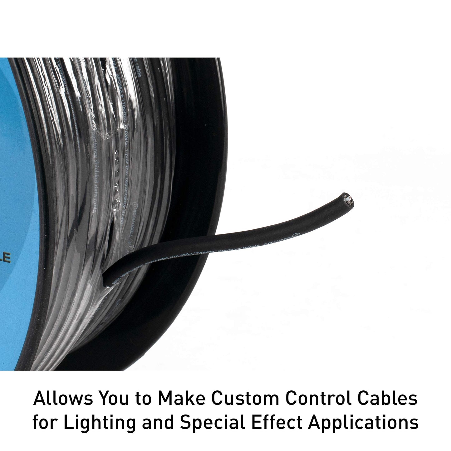 Accu Cable AC3CDMX300, DMX Stage Light Cable, 3 Pin DMX Extension Cable Spool (300 FT)