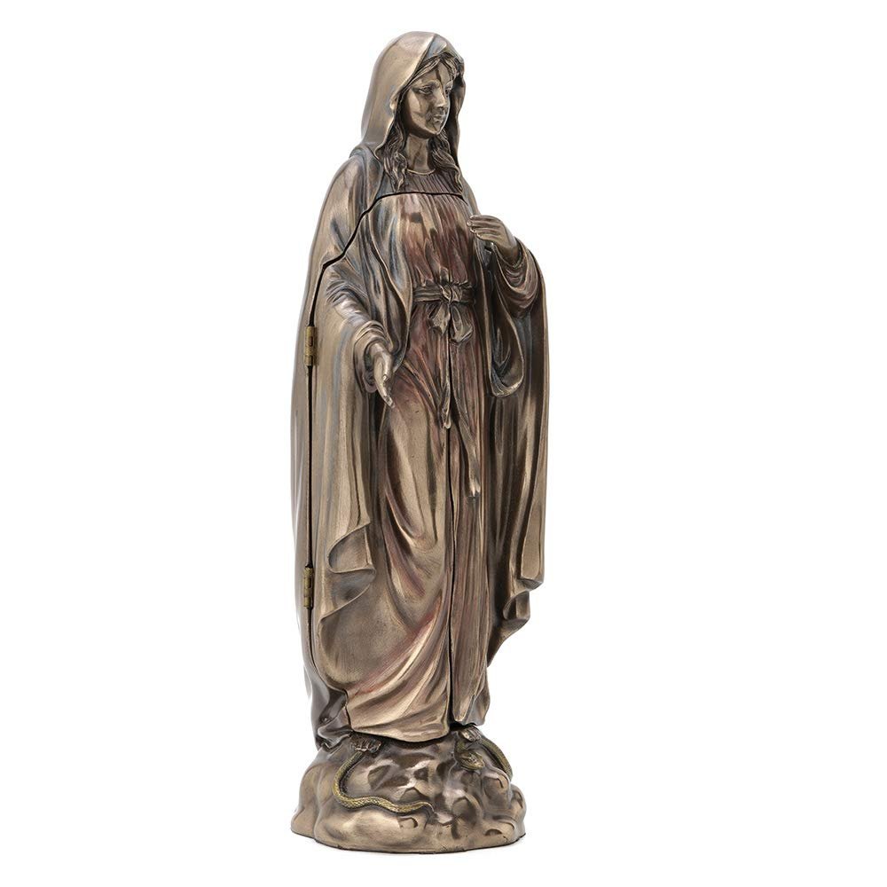 Veronese Design Lady of Grace Triptych Hinged Resin Sculpture Bronze Finish