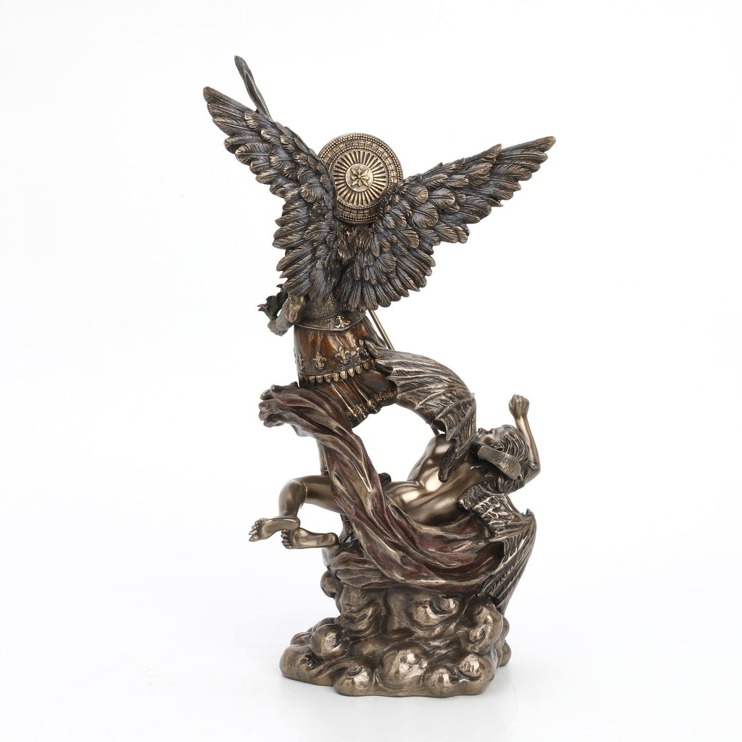 Unicorn Studios WU73529A4 St. Michael Holding Flowers Standing on The Demon