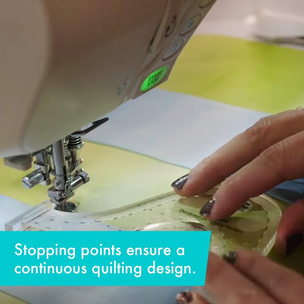 Creative Grids Machine Quilting Tool Squiggy - CGRQTA4 – Made in USA Non-Slip Grip Acrylic Quilting & Sewing Template Ruler for Free-Motion Quilt Patchwork Design on Domestic Sewing & Longarm Machines