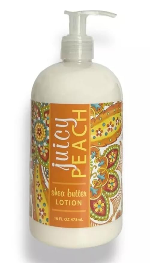Greenwich Bay JUICY PEACH Scented Lotion with Shea Butter - Luxury Spa Botanical Collection - Beautiful Packaging - 16 Ounce Bottle