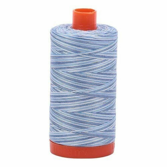 Aurifil 4655 Variegated 50W 1422 yd Dk/Lt Blue Mako Cotton Thread