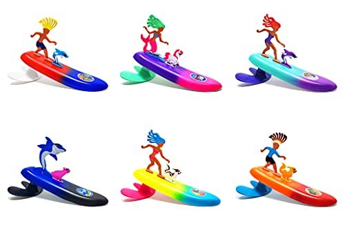 Surfer Dudes Legends & Surfer Pets Wave Powered Mini-Surfer, Pet and Surfboard Beach Toy