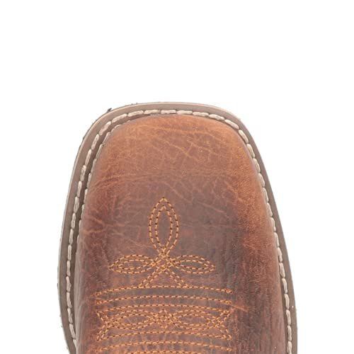 Smoky Mountain Boys Brown Distressed Jesse Square Toe Western Cowboy Boot, Brown Waxed Distress, 13.5 M US Little Kid