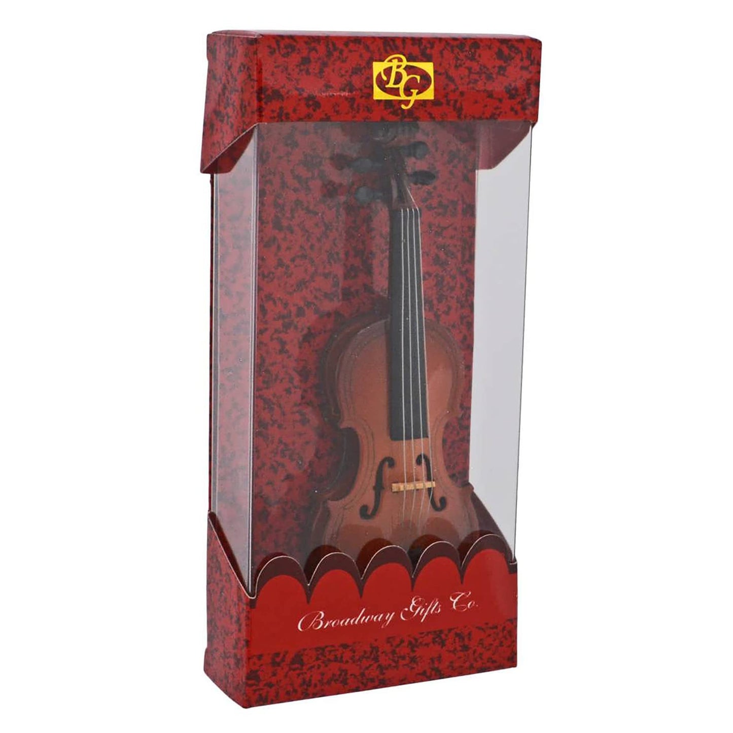 Broadway Gifts 5 Inch Brown Wood Violin Ornament Decoration