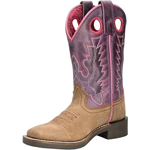 Smoky Mountain Women's Mesa Square Toe Pull On Brown Oil Distressed/Navy Crackle Boots