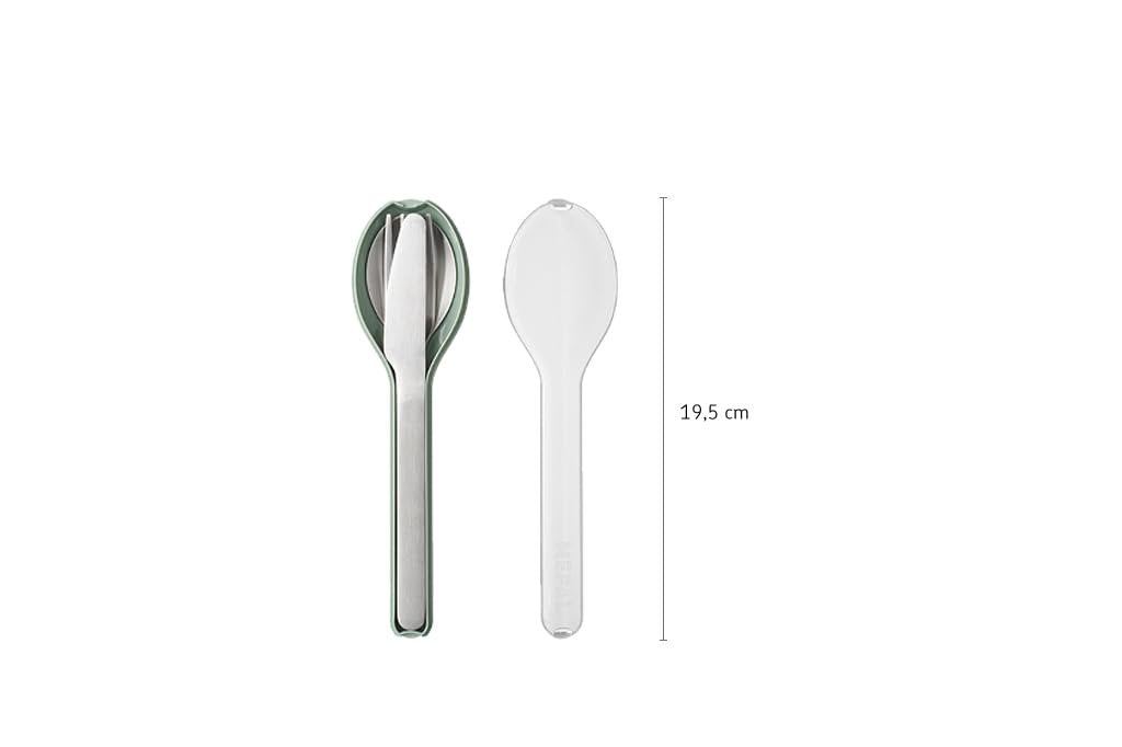 Mepal – Cutlery 3-Piece Set Ellipse – Cutlery Set On The Go - Consists of A Knife, Fork & Spoon - Cutlery Set with Travel Case – Stainless Steel - Vivid Mauve